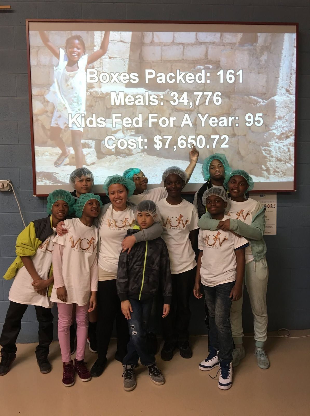 Volunteers at a meal-packing event