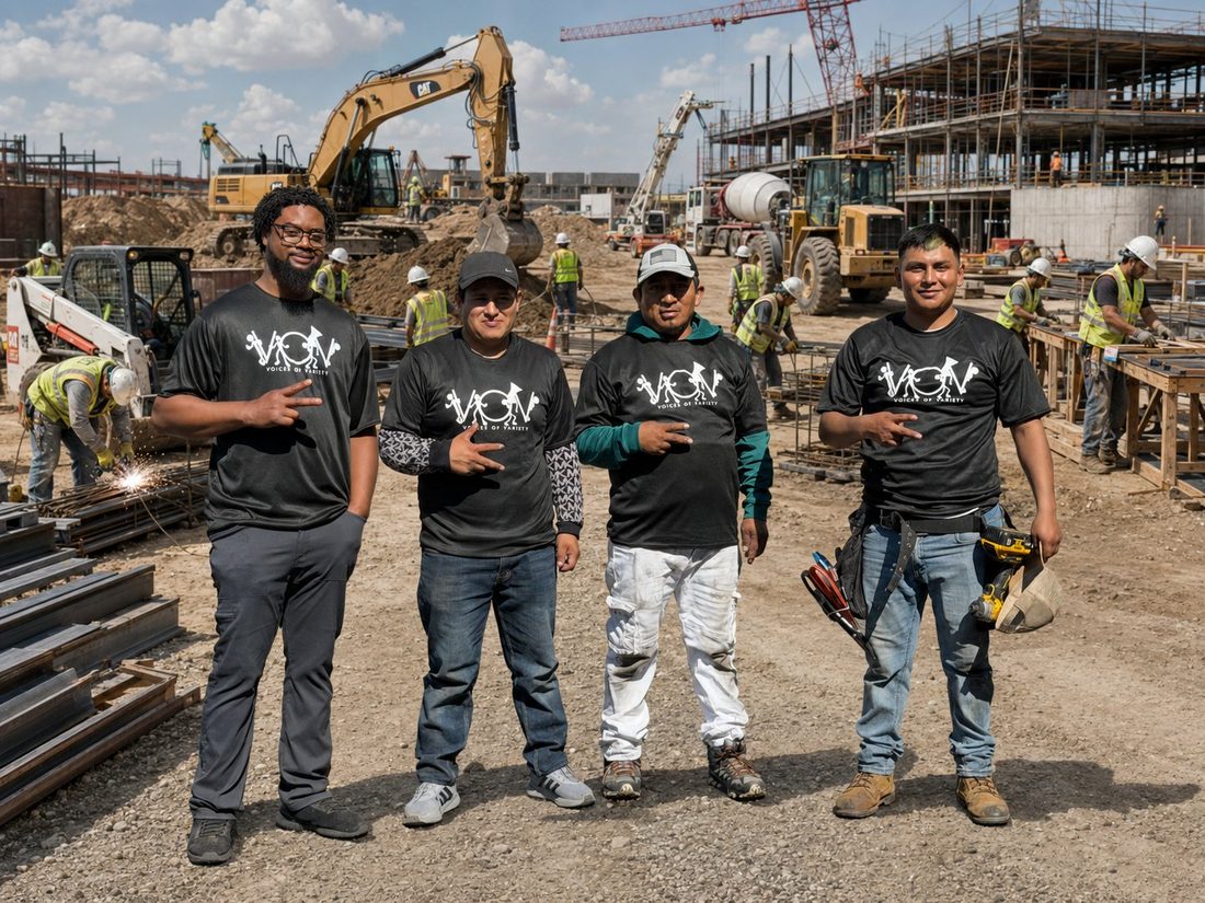 The V.O.V crew on a major construction site